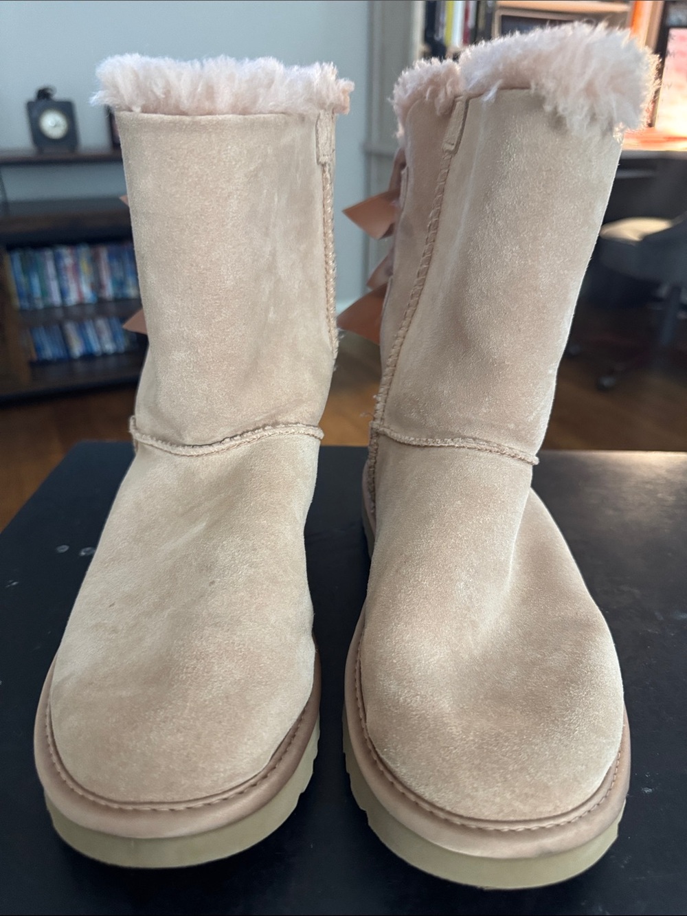 UGG Chestnut Pink Suede Shearling Mid-Calf Boots